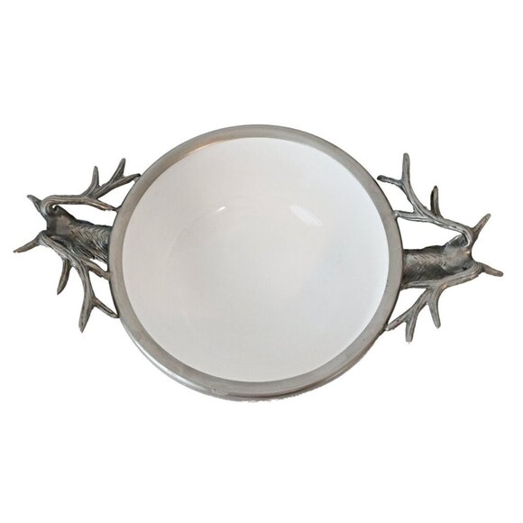 Vintage Vagabond House Lodge Style Elk Head Stoneware Bowl Deer Stag - Picture 5 of 6